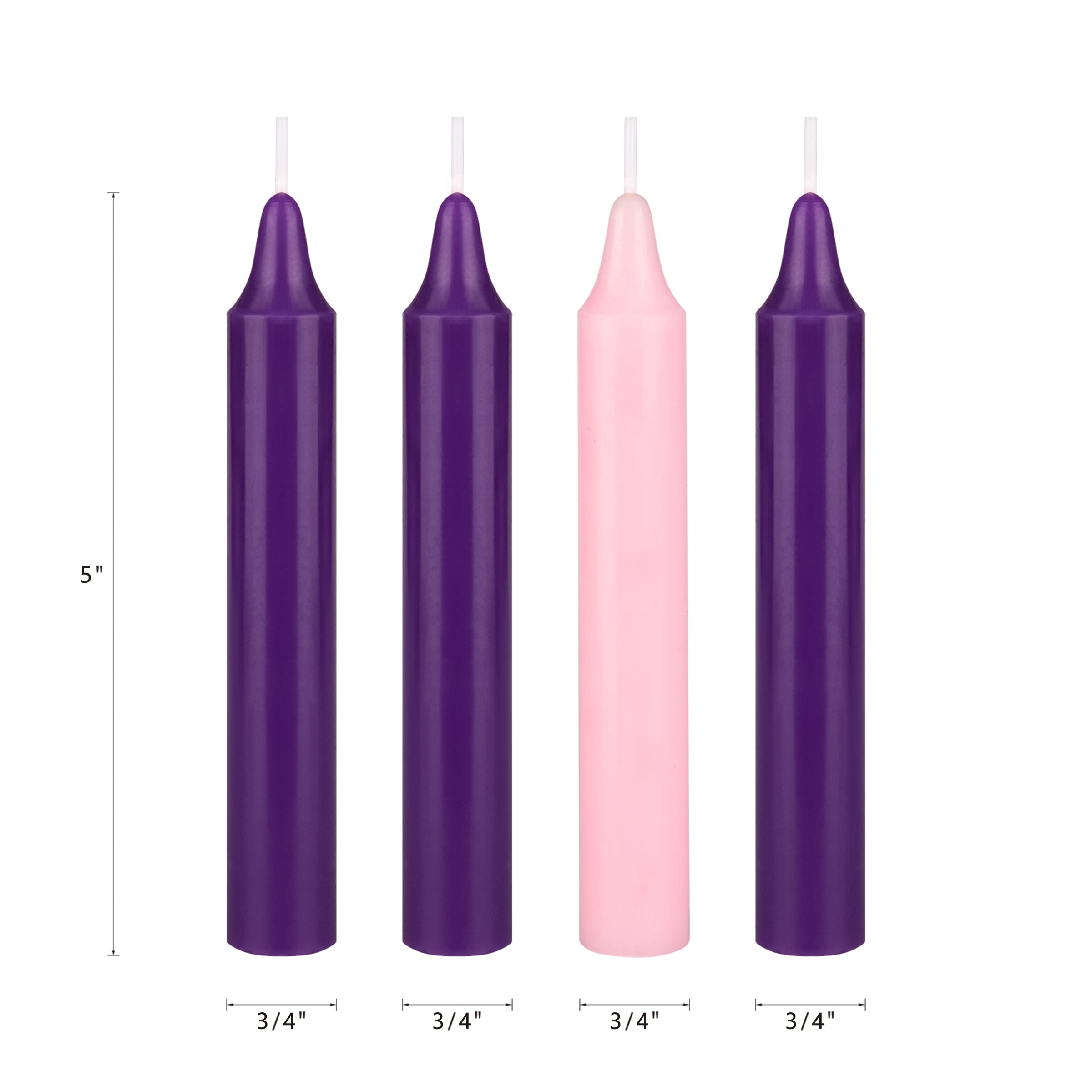 Amazon.com: Mega Candles 4 pcs Unscented Christmas Advent Candles